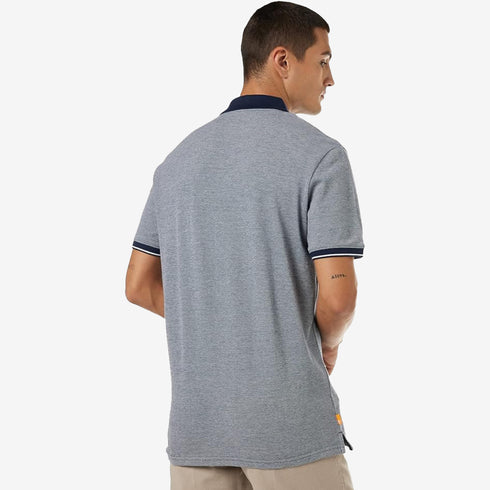 Timberland Mens Short Sleeve Stretch Poplin Shirt in Blue