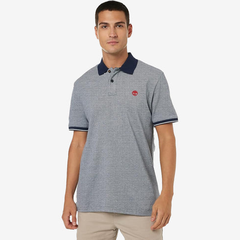Timberland Mens Short Sleeve Stretch Poplin Shirt in Blue
