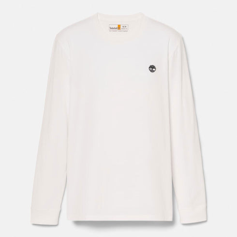 Timberland Mens Chest Logo Longsleeve Tee (Reg) in White