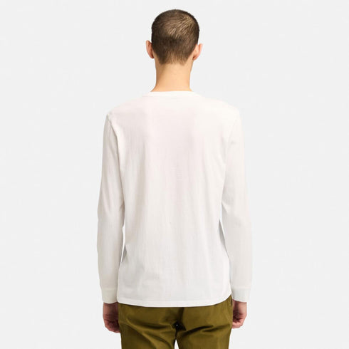 Timberland Mens Chest Logo Longsleeve Tee (Reg) in White