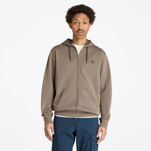 Men's Chest Logo Brushback Zip Hoodie