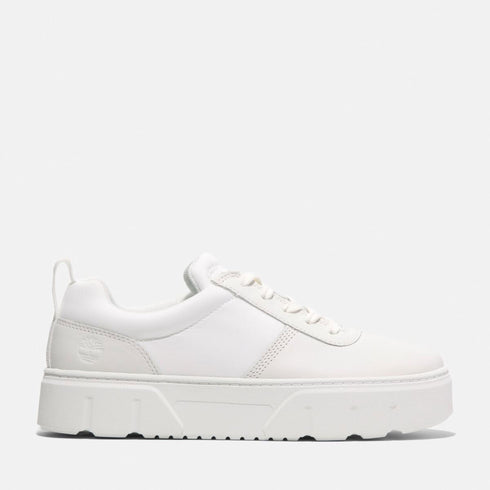 Timberland Womens Laurel Court Low Lace Up Sneaker in White Full Grain