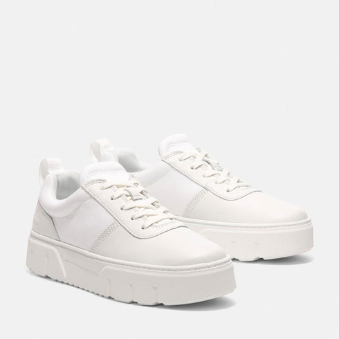 Timberland Womens Laurel Court Low Lace Up Sneaker in White Full Grain