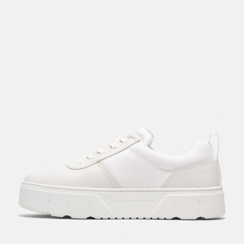 Timberland Womens Laurel Court Low Lace Up Sneaker in White Full Grain