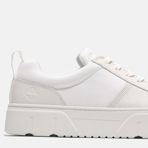 Timberland Womens Laurel Court Low Lace Up Sneaker in White Full Grain