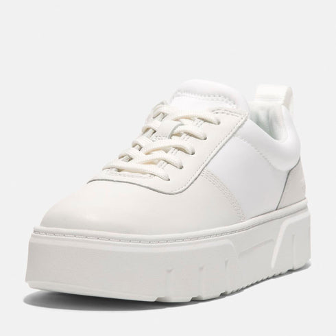 Timberland Womens Laurel Court Low Lace Up Sneaker in White Full Grain