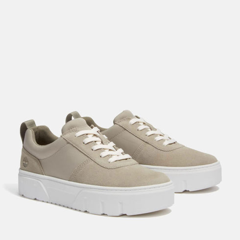 Timberland Womens Laurel Court Low Lace Up Sneaker in Light Taupe Suede