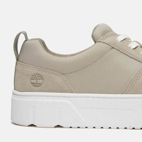 Timberland Womens Laurel Court Low Lace Up Sneaker in Light Taupe Suede