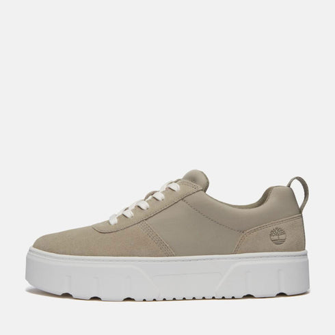 Timberland Womens Laurel Court Low Lace Up Sneaker in Light Taupe Suede