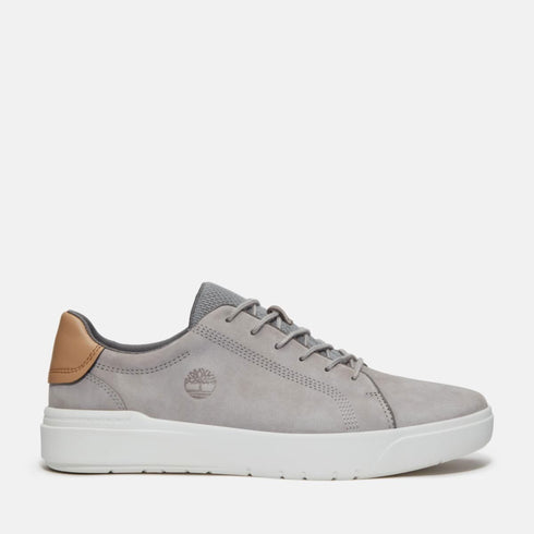 Timberland Mens Seneca Bay Low Lace Up Sneaker in Light Grey Nubuck