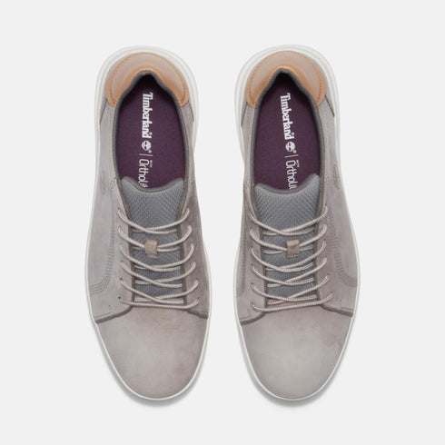 Timberland Mens Seneca Bay Low Lace Up Sneaker in Light Grey Nubuck
