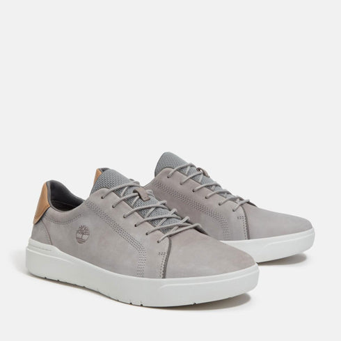 Timberland Mens Seneca Bay Low Lace Up Sneaker in Light Grey Nubuck