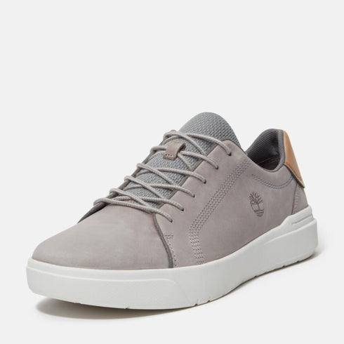 Timberland Mens Seneca Bay Low Lace Up Sneaker in Light Grey Nubuck