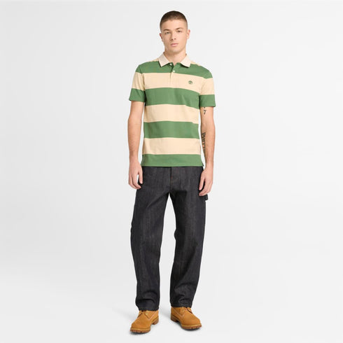 Timberland Mens Rugby Striped Short Sleeve Polo
