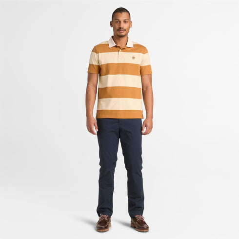 Timberland Mens Rugby Striped Short Sleeve Polo