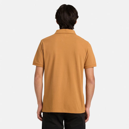 Timberland Mens Branded Collar Short Sleeve Polo in Brown