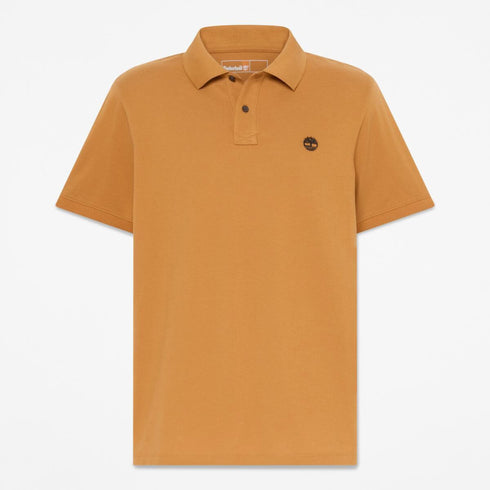 Timberland Mens Branded Collar Short Sleeve Polo in Brown