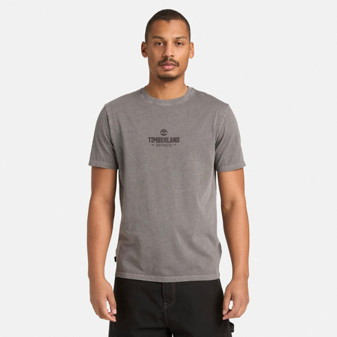 Timberland Mens Garment Dyed Short Sleeve Tee in Grey