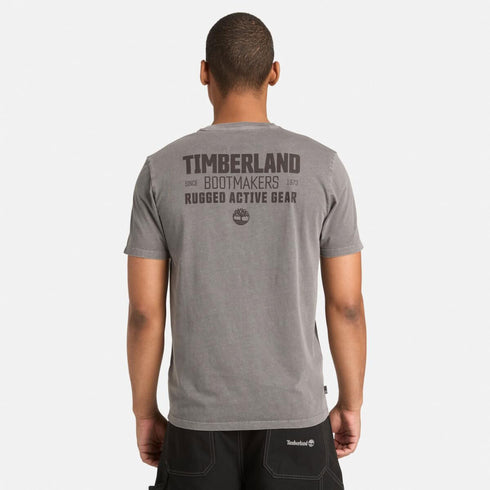 Timberland Mens Garment Dyed Short Sleeve Tee in Grey
