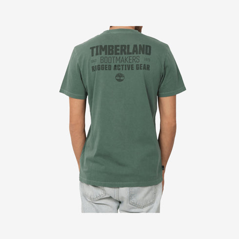 Timberland Mens Garment Dyed Short Sleeve Tee in Green