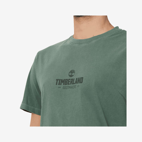 Timberland Mens Garment Dyed Short Sleeve Tee in Green