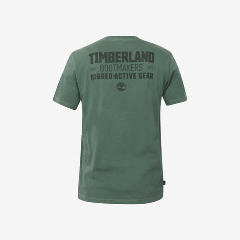 Timberland Mens Garment Dyed Short Sleeve Tee in Green