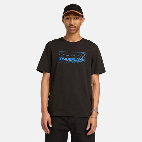 Timberland Mens Outlined Graphic Ss Tee in Black