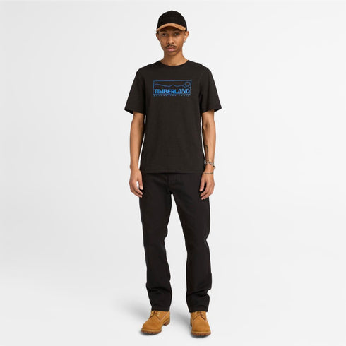 Timberland Mens Outlined Graphic Ss Tee in Black