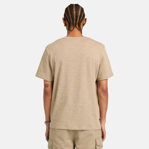 Timberland Mens Outlined Graphic Ss Tee in Beige