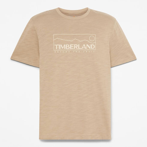 Timberland Mens Outlined Graphic Ss Tee in Beige