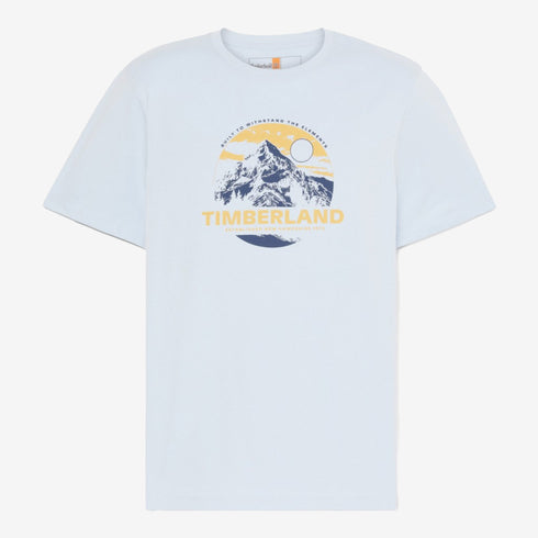 Timberland Mens Mountain Graphic Short Sleeve Tee in Blue