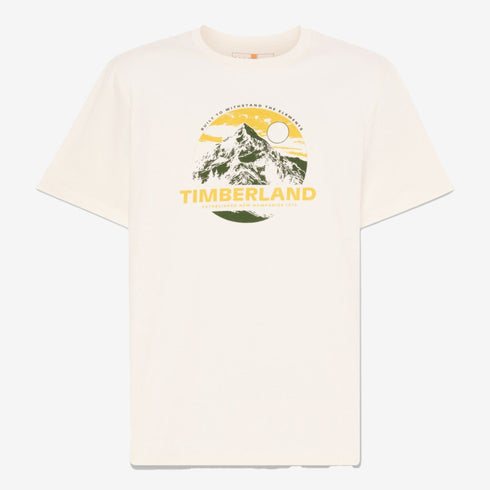 Timberland Mens Mountain Graphic Short Sleeve Tee in White