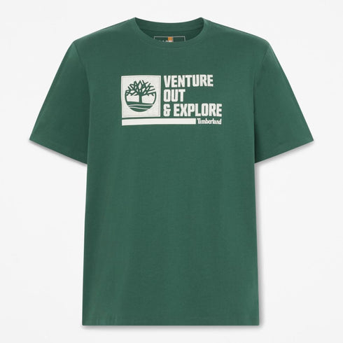 Timberland Mens Front Graphic Shortsleeve Tee in Green