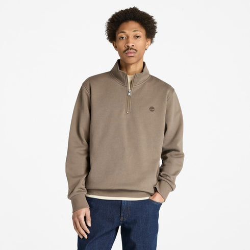 Men's Chest Logo Brushback 1/4 Zip Sweatshirt