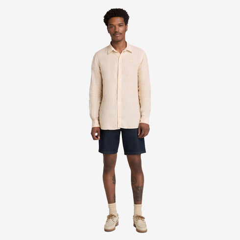 Timberland Mens Mill Brook Linen Striped Shirt in Yellow