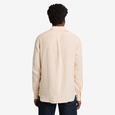 Timberland Mens Mill Brook Linen Striped Shirt in Yellow