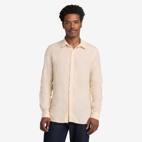 Timberland Mens Mill Brook Linen Striped Shirt in Yellow