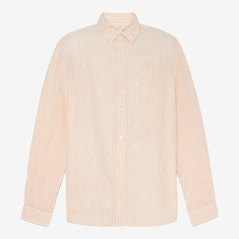 Timberland Mens Mill Brook Linen Striped Shirt in Yellow