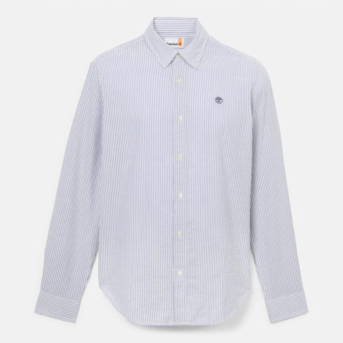 Timberland Mens Ls Seersucker Striped Shirt (Regular) in Blue
