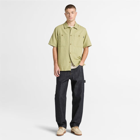 Cotton Linen Ss Utility Overshirt