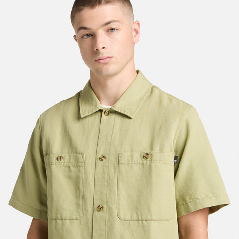 Cotton Linen Ss Utility Overshirt