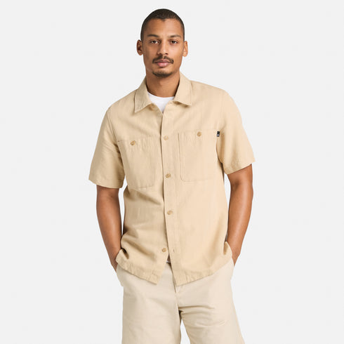 Cotton Linen Ss Utility Overshirt