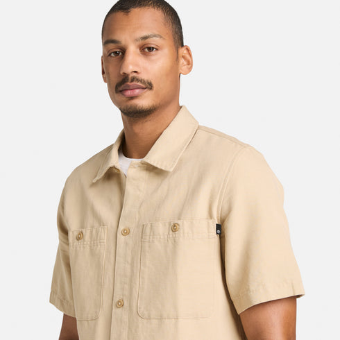 Cotton Linen Ss Utility Overshirt