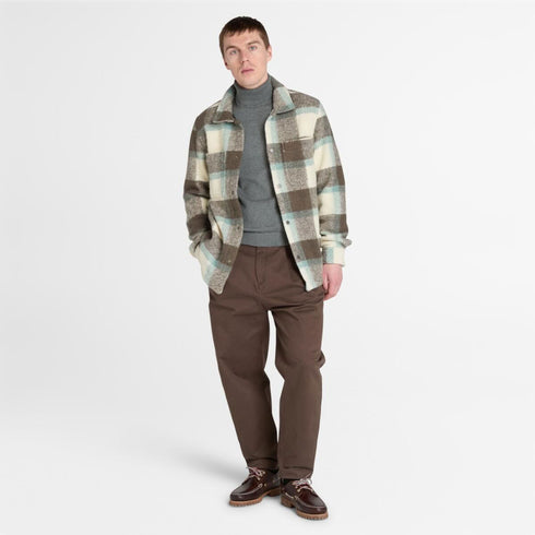 Timberland Mens Wool Blend Shacket - Shirt in Natural