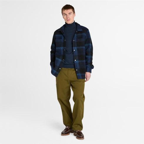 Timberland Mens Wool Blend Shacket - Shirt in Dark Blue