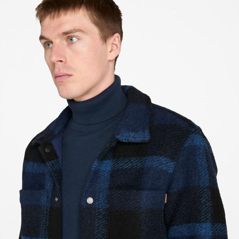 Timberland Mens Wool Blend Shacket - Shirt in Dark Blue