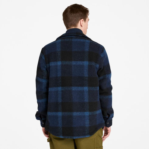 Timberland Mens Wool Blend Shacket - Shirt in Dark Blue