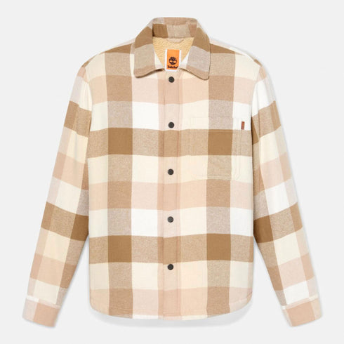 Timberland Mens High Pile Lined Overshirt in Natural