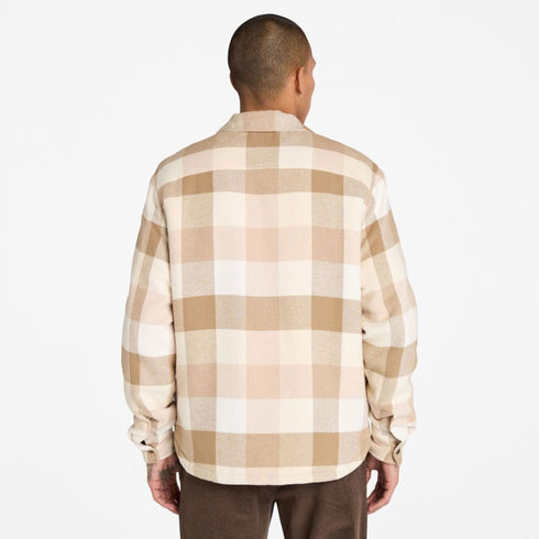 Timberland Mens High Pile Lined Overshirt in Natural
