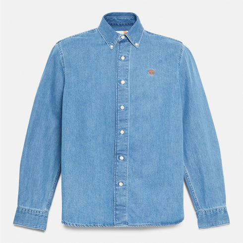 Timberland Mens Denim Shirt in Light Blue